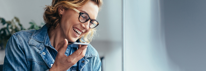 Woman talking into a cell phone